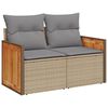 vidaXL 8-tlg. Garten-Sofagarnitur mit Kissen Beige Poly Rattan