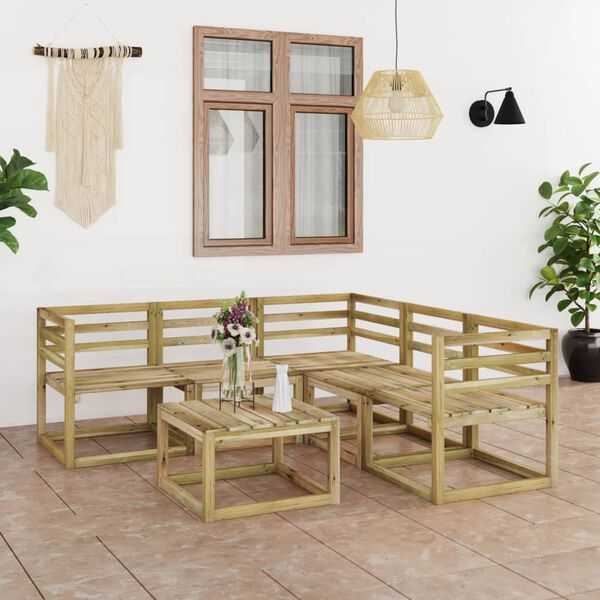 vidaXL 6-tlg. Garten-Lounge-Set Gr&uuml;n Impr&auml;gniertes Kiefernholz