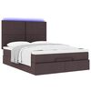 vidaXL Ottoman-Bett mit Matratze & LEDs Dunkelbraun 140x190 cm Stoff