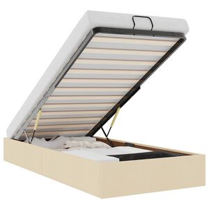 vidaXL Ottoman-Bett ohne Matratze Creme 90x200 cm Stoff