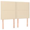 vidaXL Boxspringbett mit Matratze Creme 160x200 cm Stoff