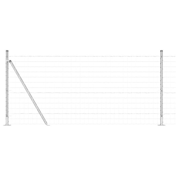 vidaXL Zaun mit Pfosten Silber 1 x 25 m Stahl