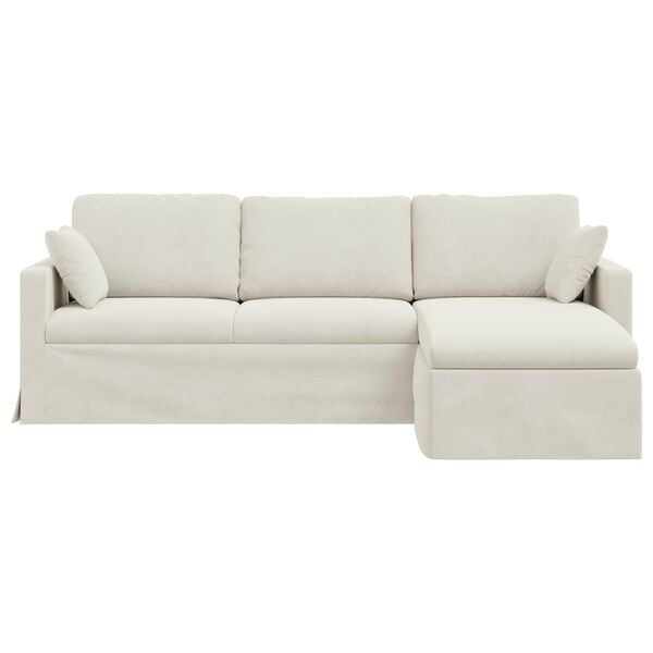 vidaXL Sofa Creme Gesamtabmessungen: 228 x 134 x 80 cm (B x T x H)