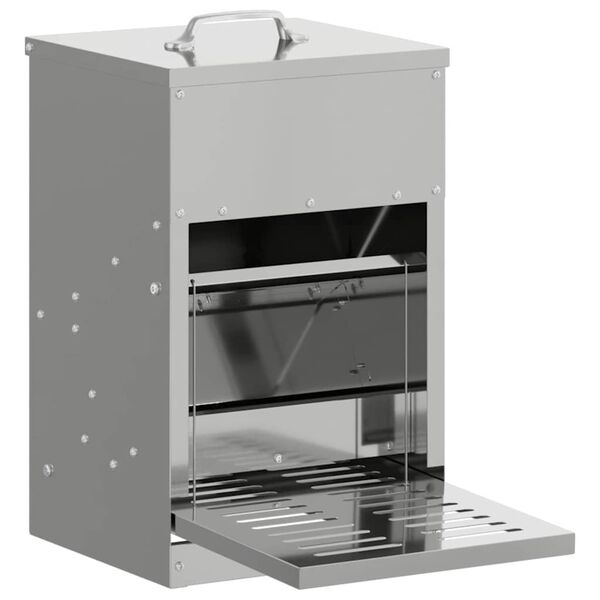 vidaXL H&uuml;hnertretfeeder Silber 25 x 42 x 40 cm Verzinkter Stahl