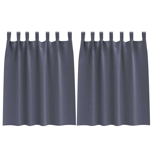 vidaXL Verdunkelungs-Vorhänge mit Ringen 2 pcs Anthrazit 140 x 140 cm
