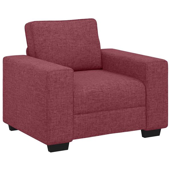 vidaXL 3-teiliges Sofa-Set mit Kissen, weinroter Stoff