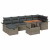vidaXL Gartensofa-set mit Kissen mit Speicher 8 pcs Grau Poly-Rattan