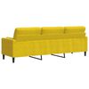 vidaXL Sofa 3-Sitzer mit Zierkissen Gelb 210 cm Samt
