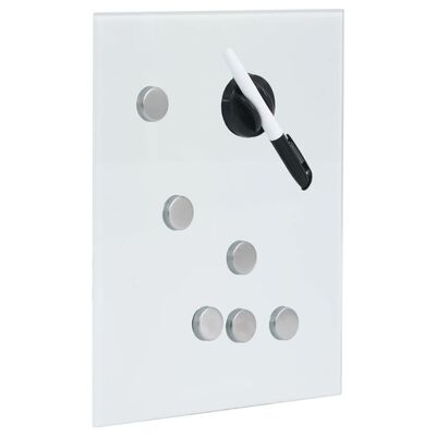 vidaXL Schlüsselkasten mit Magnettafel Weiß 30x20x5,5 cm