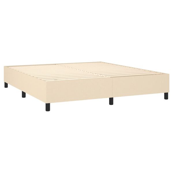 vidaXL Boxspringbettgestell Creme 160x200 cm Stoff