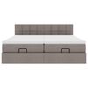 vidaXL Ottoman-Bett mit Matratzen Taupe 160x200 cm Stoff