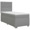 vidaXL Boxspringbett mit Matratze mit Kopfteil Hellgrau Einzeln Stoff