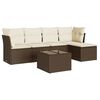 vidaXL 6-tlg. Garten-Sofagarnitur mit Kissen Braun Poly Rattan