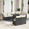 vidaXL Garten-Sofa-Set mit Speicher 9 pcs Schwarz Poly Rattan
