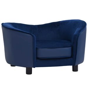 vidaXL Hundesofa Blau 69x49x40 cm Pl&uuml;sch und Kunstleder