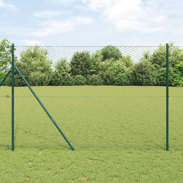 vidaXL Zaunpfosten Grau 50 x 1,6 m (36 mm Gitter) Stahl und PVC