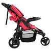 vidaXL 3-Rad-Kinderwagen Rot und Schwarz Stahl