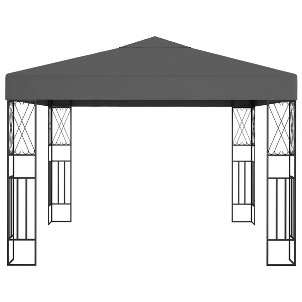 vidaXL Pavillon mit LED-Lichterkette 3x3 m Anthrazit Stoff