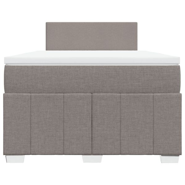 vidaXL Boxspringbett mit Matratze Taupe 120x190 cm Stoff