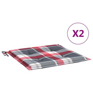 vidaXL Gartenstuhl-Kissen 2Stk. Rot Karomuster 50x50x4cm Oxford-Gewebe
