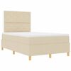 vidaXL LED Boxspringbett mit Matratze Creme 120 x 190 cm Stoff