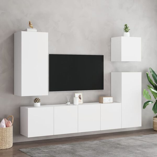 vidaXL TV-Wandschrank Weiß 40,5x30x90 cm Holzwerkstoff