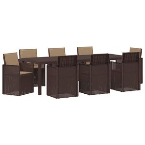 vidaXL Garten Essgruppe 9 stk. Braun und Taupe PP