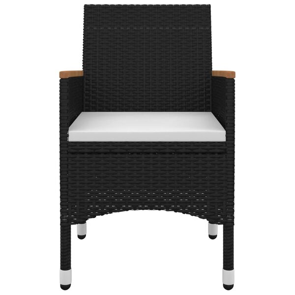 vidaXL 7-tlg. Garten-Essgruppe mit Auflagen Poly Rattan und Glas