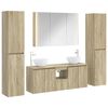 vidaXL Badezimmerm&ouml;bel-Set 6 pcs Sonoma-Eiche Ingenieurholz und Glas