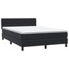 vidaXL Boxspringbett mit Matratze & LED Schwarz 140x220 cm Samt