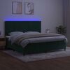 vidaXL Boxspringbett mit Matratze & LED Dunkelgr&uuml;n 200x200 cm Samt