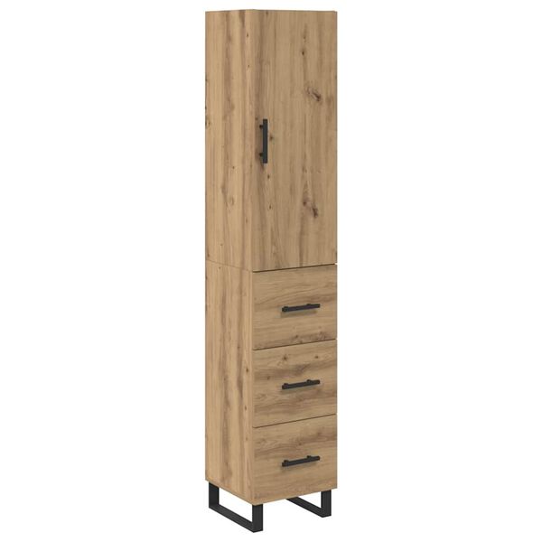 vidaXL Highboard Artisan-Eiche 34,5 x 34 x 180 cm Holzwerkstoff