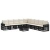 vidaXL Gartensofa-set 10 stk. Schwarz und Cremewei&szlig; Poly-Rattan