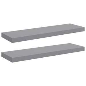 vidaXL Schweberegale 2 Stk. Grau 80x23,5x3,8 cm MDF