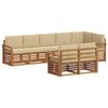 vidaXL Outdoor-Sofagarnitur 8 stk. Natur und Beige Polyester