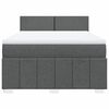 vidaXL Boxspringbett mit Matratze Dunkelgrau 140x200 cm Stoff