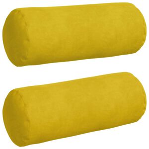 vidaXL Bolsterkissen 2 St&uuml;ck Gelb &Oslash; 15 x 40 cm Cordstoff