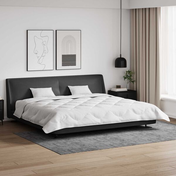 vidaXL Winterbettdecke mit Kissen 3 pcs Wei&szlig; Mikrofaser