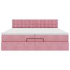 vidaXL Ottoman-Bett mit Matratze Rosa 200x200 cm Samt