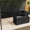 vidaXL 8-tlg. Garten-Lounge-Set mit Kissen Schwarz Poly Rattan