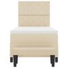 vidaXL Boxspringbett mit Matratze Creme 100 x 200 cm Stoff