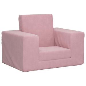 vidaXL Schlafsofa f&uuml;r Kinder Rosa Weicher Pl&uuml;sch