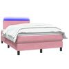 vidaXL Boxspringbett mit Matratze & LED Rosa 120x210 cm Samt
