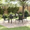 vidaXL Garten Essgruppe 5 pcs Schwarz Pulverbeschichteter Stahl