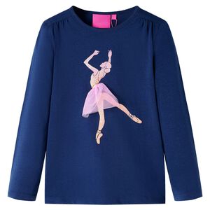 Kinder-Langarmshirt Marineblau 92