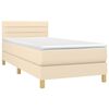 vidaXL Boxspringbett mit Matratze Creme 90x200 cm Stoff