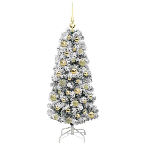 vidaXL K&uuml;nstlicher klappbarer Weihnachtsbaum Gr&uuml;n und Wei&szlig; 120 cm
