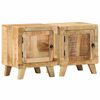 vidaXL Nachttisch 2 Stk. 40x32x46 cm Raues Massivholz Mango