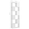 vidaXL B&uuml;cherregal Raumteiler Hochglanz-Wei&szlig; 60x24x186 cm