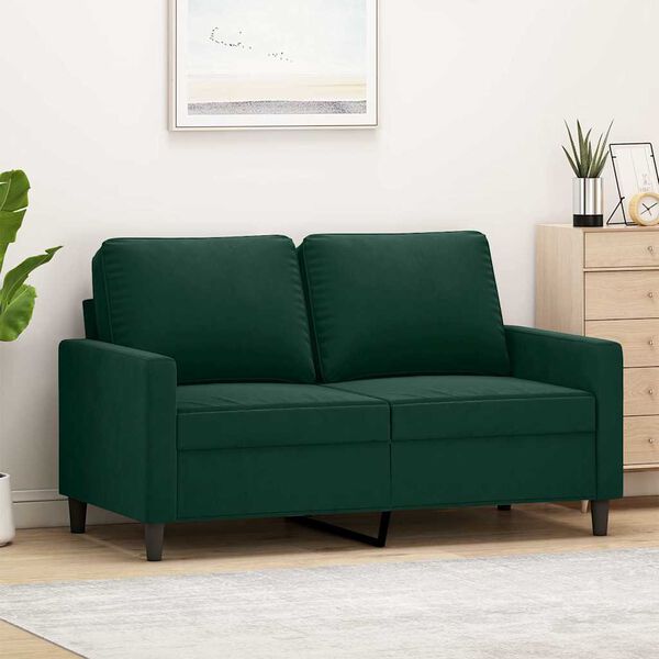 vidaXL 2-Sitzer-Sofa Dunkelgr&uuml;n 120 cm Samt